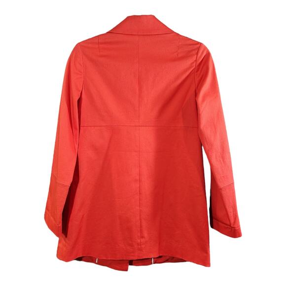 Club Monaco Red-Orange Double-breasted Lightweight Trench Coat Preppy Women's XS - Picture 3 of 5